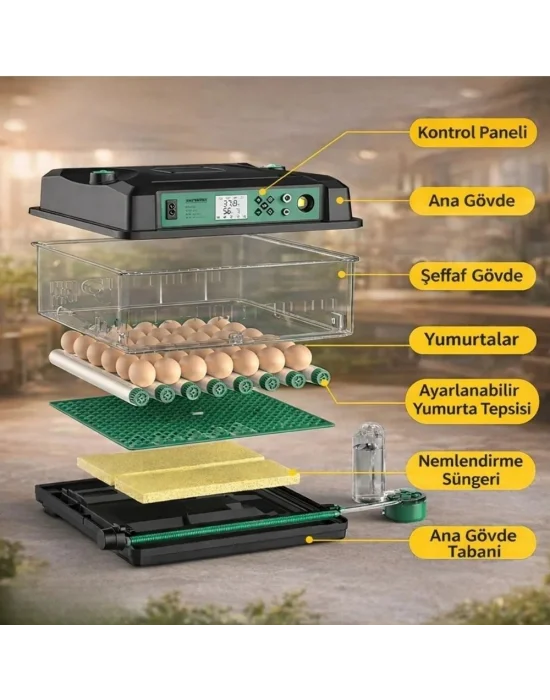 EVONEST Kaz Uyumlu 2026 Model Tam Otomatik Kuluçka Makinesi Tam Otomatik Nem Kontrollü