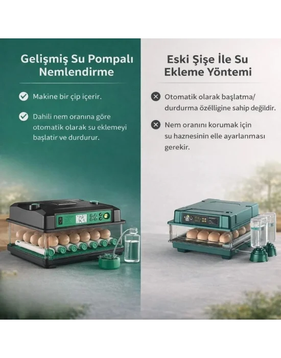 EVONEST Kaz Uyumlu 2026 Model Tam Otomatik Kuluçka Makinesi Tam Otomatik Nem Kontrollü
