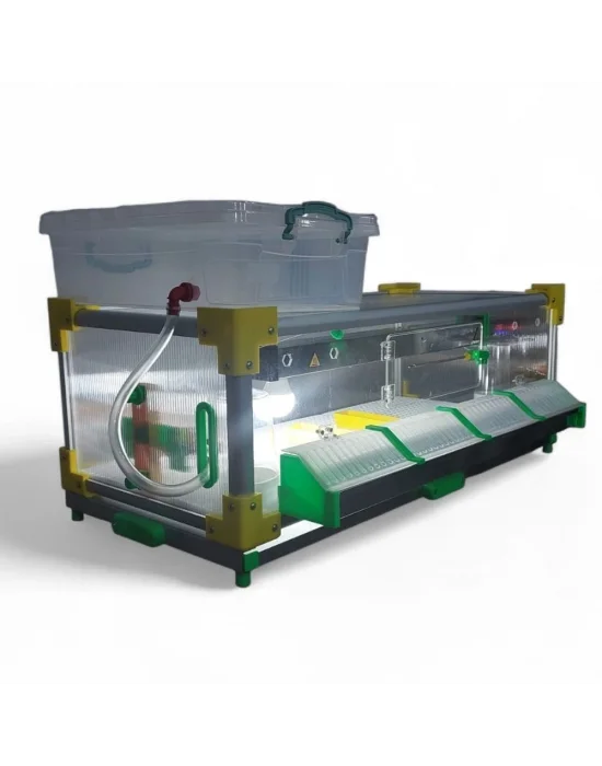 Evonest Tek Katlı Lüks Civciv Büyütme Kafesi – Dijital Termostatlı, Isıtıcılı, Otomatik Suluklu 92x15x42 cm Anakucağı