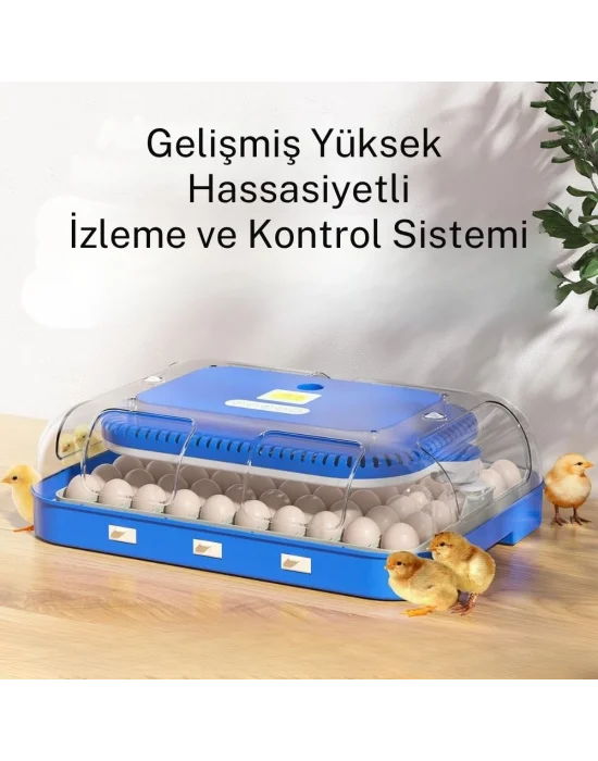 70 Yumurta Kapasiteli Tam Otomatik Kuluçka Makinesi – Nem Kontrollü, Kaz Uyumlu, Dijital Sistem