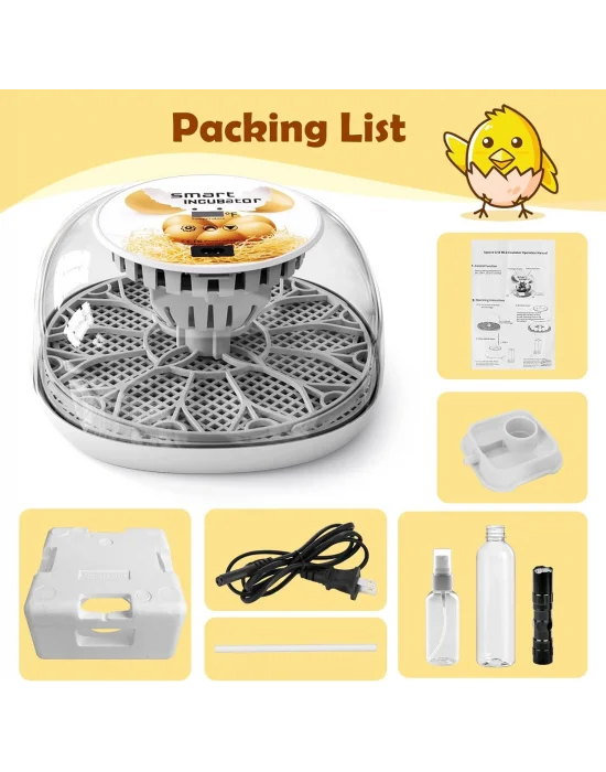 12 Kapasiteli Kuluçka Makinesi, Otomatik Yumurta Çevirime Akıllı kuluçka makinesi