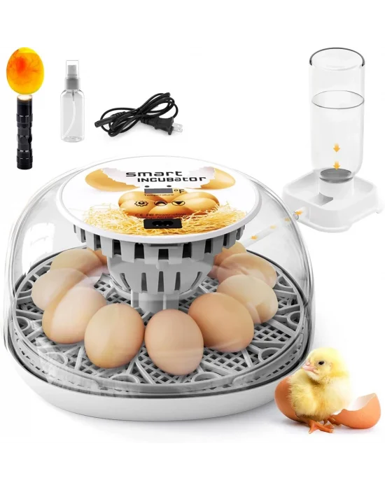 12 Yumurtalık Otomatik Sulamalı Tavuk Kuluçka Makinesi | Hassas Isı ve Nem Kontrolü