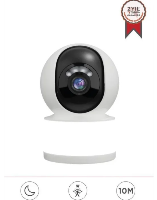 360° Bebek İzleme Kamerası | Sesli Güvenlik, Hareket Algılama ve 32GB Hafıza Kartı