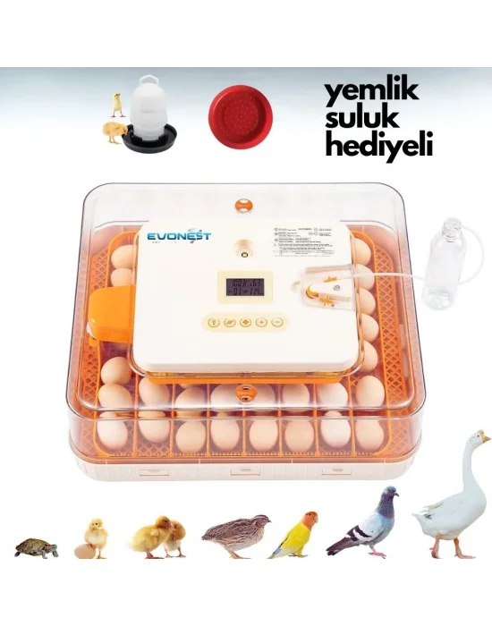 Evonest 56 Yumurtalık Kuluçka Makinesi | Turuncu Model