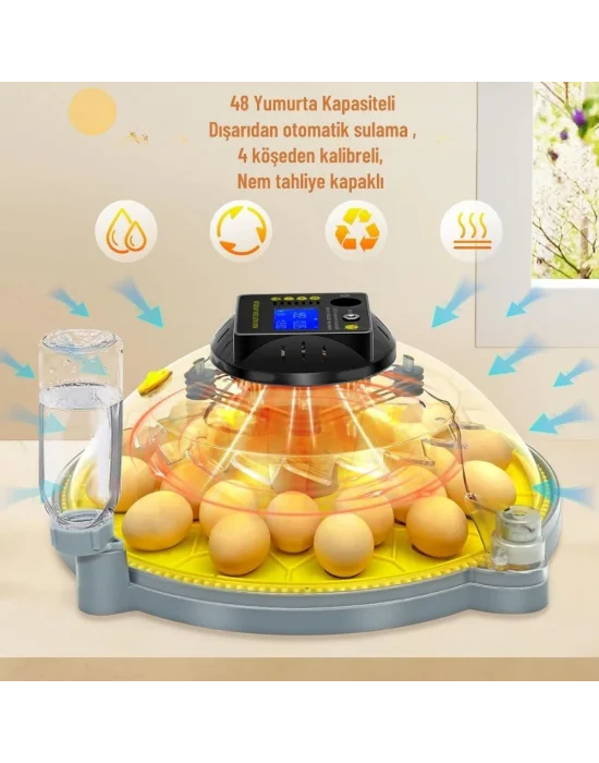 Evonest Evo-UFO-48 | 48 Yumurtalık UFO Model Tam Otomatik Kuluçka Makinesi