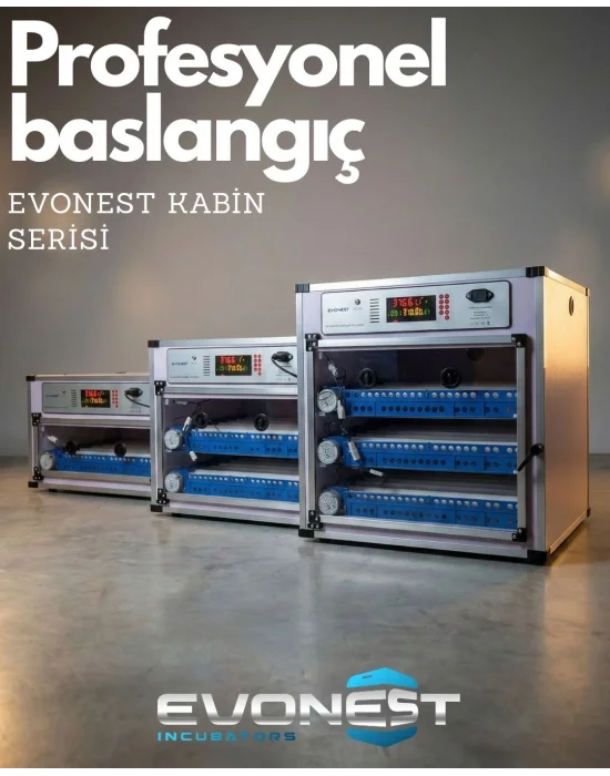 Evonest Kaz Uyumlu Kabin Tip Kuluçka Makinesi | 128 Yumurtalık Kapasiteli