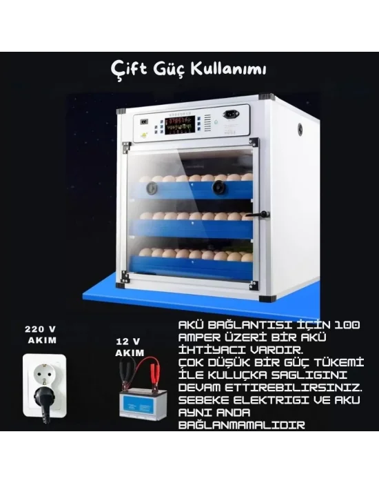 Evonest Kaz Uyumlu Kabin Tip Kuluçka Makinesi | 64 Yumurtalık Kapasiteli