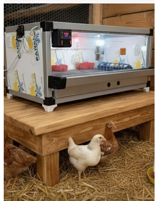 Evonest Lüks Civciv Büyütme Kafesi – Dijital Termostatlı, Infrared Isıtıcılı, Otomatik Suluklu 105x55x45 cm