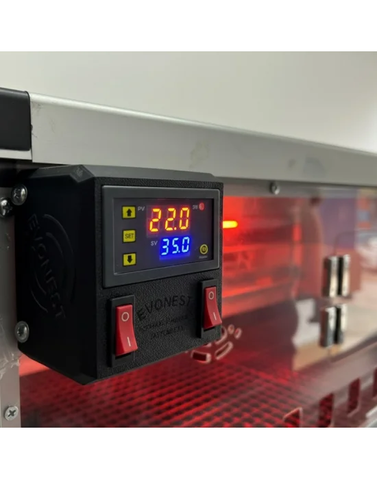 Evonest Lüks Civciv Büyütme Kafesi – Dijital Termostatlı, Infrared Isıtıcılı, Otomatik Suluklu 105x55x45 cm