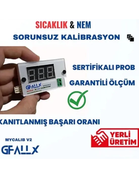 Gfallx V2 Mycalib Kalibrasyon Cihazı | Kuluçka Isı, Sıcaklık ve Nem Ölçer | Yerli Ürün