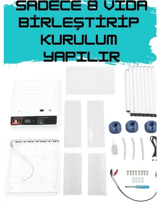 Gfallx Kalibre Cihazlı Beyaz Kaz Uyumlu 120 Yumurtalık Otomatik Kuluçka Makinesi