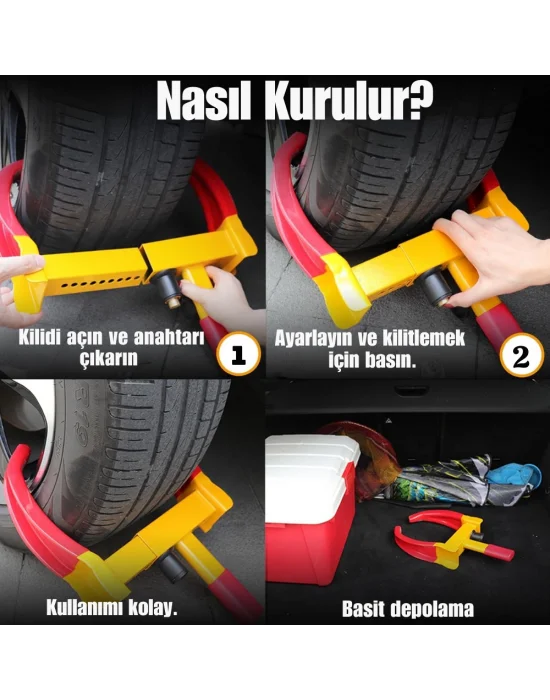 Evonest Karavan & Araç Teker Kilidi | Motor, Tekne, Römork için Anti‑Hırsızlık Güvenlik