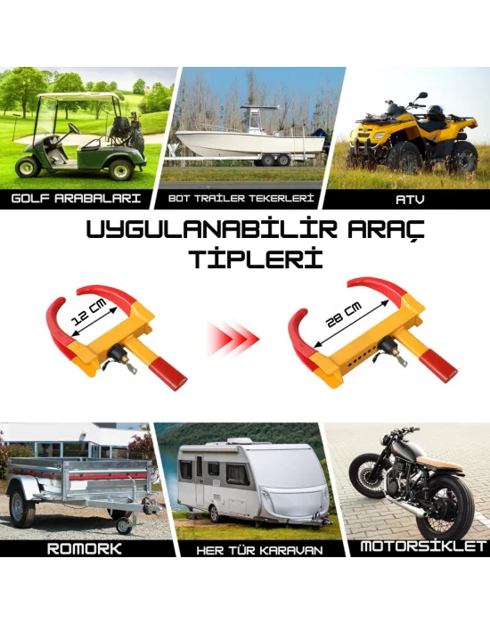 Evonest Karavan & Araç Teker Kilidi | Motor, Tekne, Römork için Anti‑Hırsızlık Güvenlik