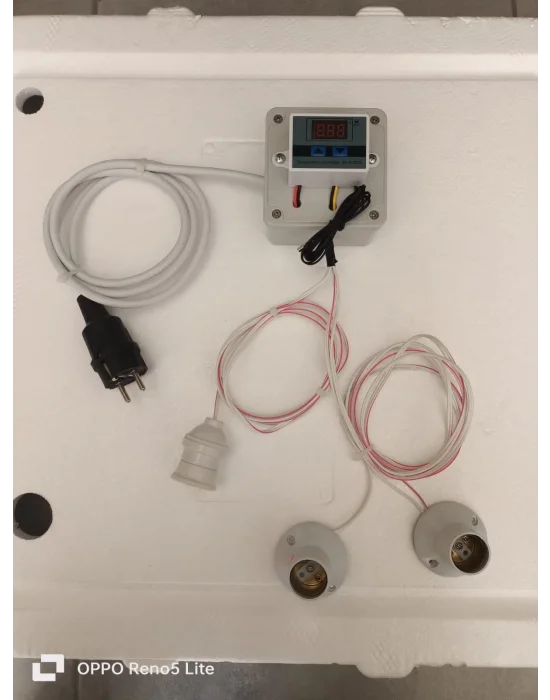 Kümes Isıtıcı Set | 2x250W Infrared Isıtıcı, Dijital Termostat ve 1 Aydınlatma