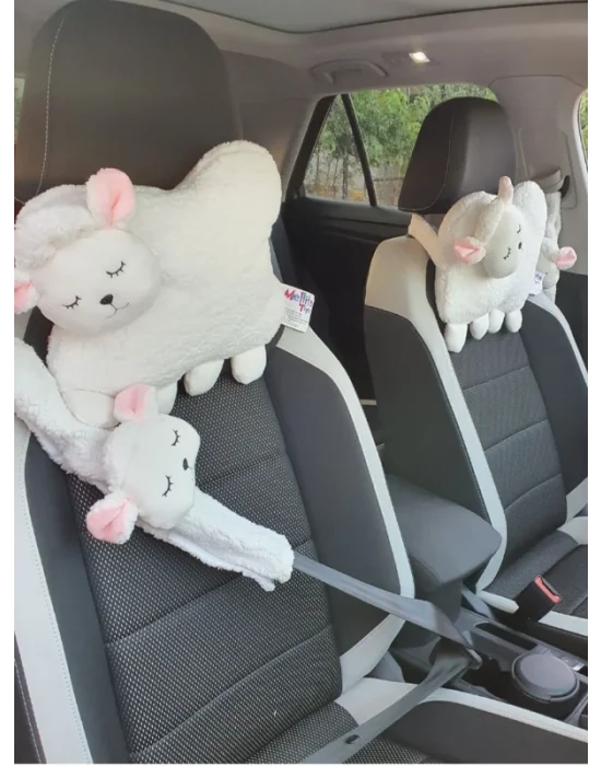 Tosbai Araba Boyun Yastığı ve Emniyet Kemeri Kılıfı Seti | Konforlu ve Güvenli Seyahat