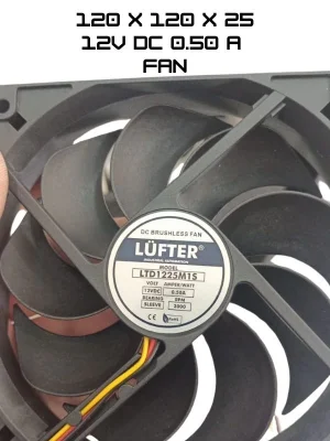 12V 0.50A DC Lüfter | Kuluçka Makinesi Fanı 12x12x2.5 cm