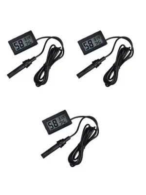 3’lü Dijital Sıcaklık ve Nem Ölçer | Kuluçka Termometre Higrometre Seti