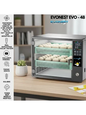 48 Yumurtalık Tam Otomatik Hobi Kabin Tip Kuluçka Makinesi | Tavuk ve Kanatlı Yumurtaları