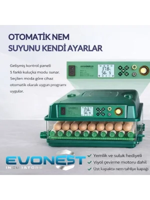 EVONEST Kaz Uyumlu 2026 Model Tam Otomatik Kuluçka Makinesi Tam Otomatik Nem Kontrollü