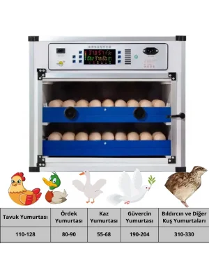 Kaz Uyumlu Kabin Tip Kuluçka Makinesi | 128 Yumurtalık Kapasiteli