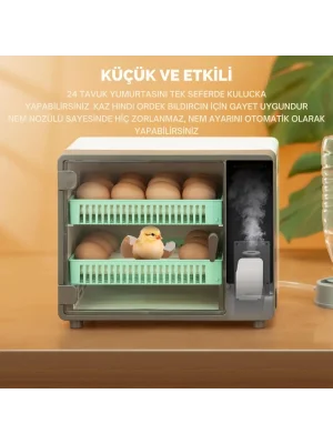 24 Yumurtalık Tam Otomatik Hobi Kuluçka Makinesi | Kabin Tip Model