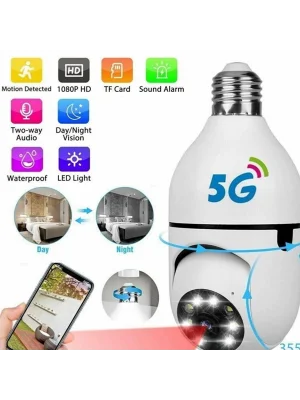 Panoramik Ampul Kamera | Bebek & Pet İzleme ve Gece Görüşlü Güvenlik
