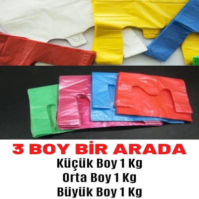 Renkli Poşet ( 3 Boy Bir Arada)