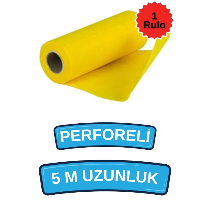 Ekonomik Perforeli Temizlik Bezi Sarı Bez 1 Rulo 5 Metre