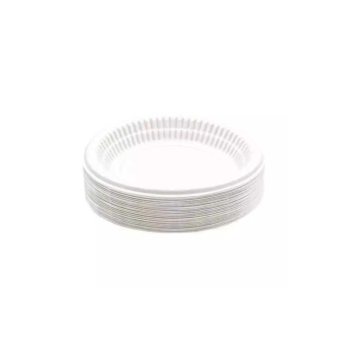 Ekonomik Yuvarlak Plastik Parti Davet Tabağı 100lü Paket Çap:19cm