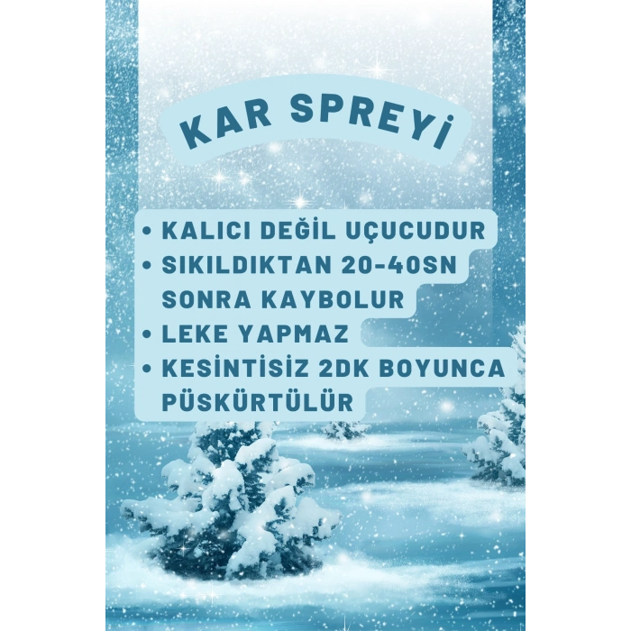 Kar Spreyi 300 ML Leke Yapmaz Eriyen Uçucu Kına Düğün Yılbaşı Parti Köpüğü Bekarlığa Veda Partisi