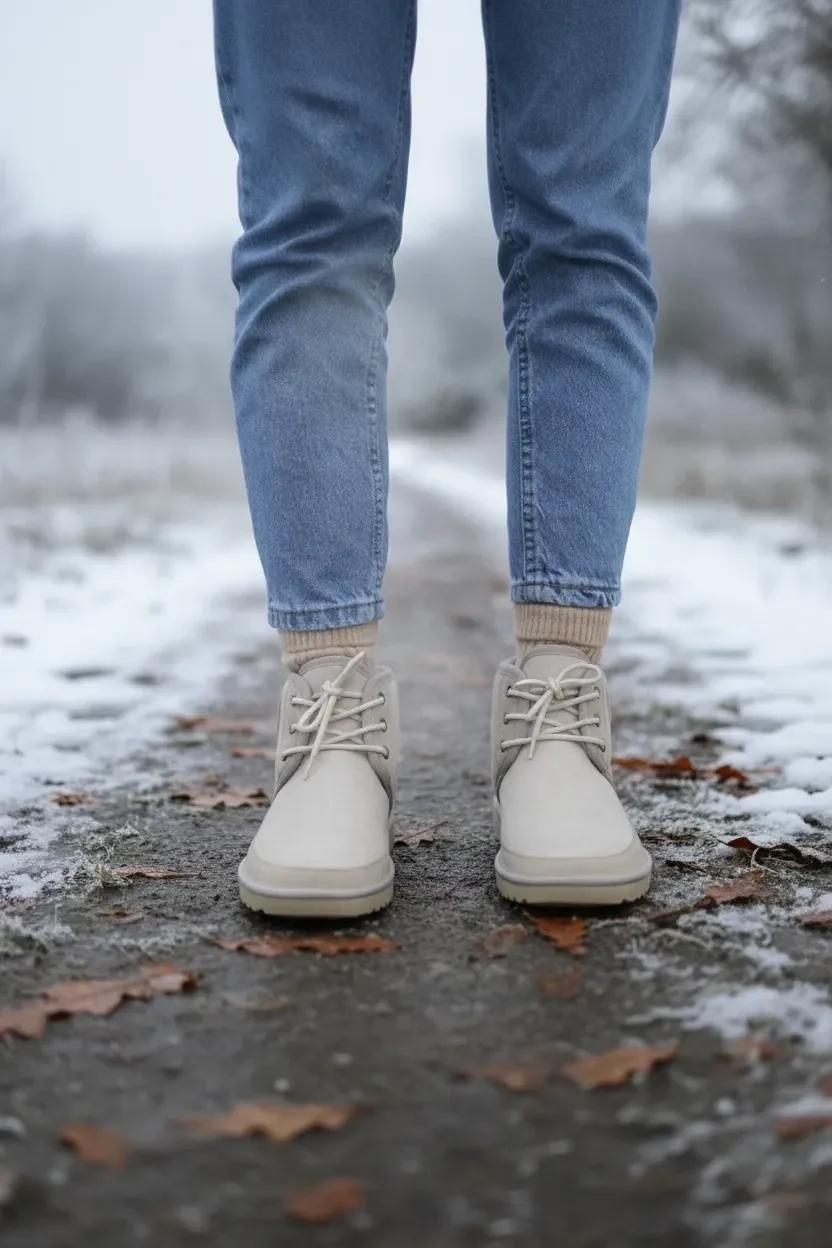 Bağcıklı Kışlık Süet İçi Kürklü Kadın Bot - Bej