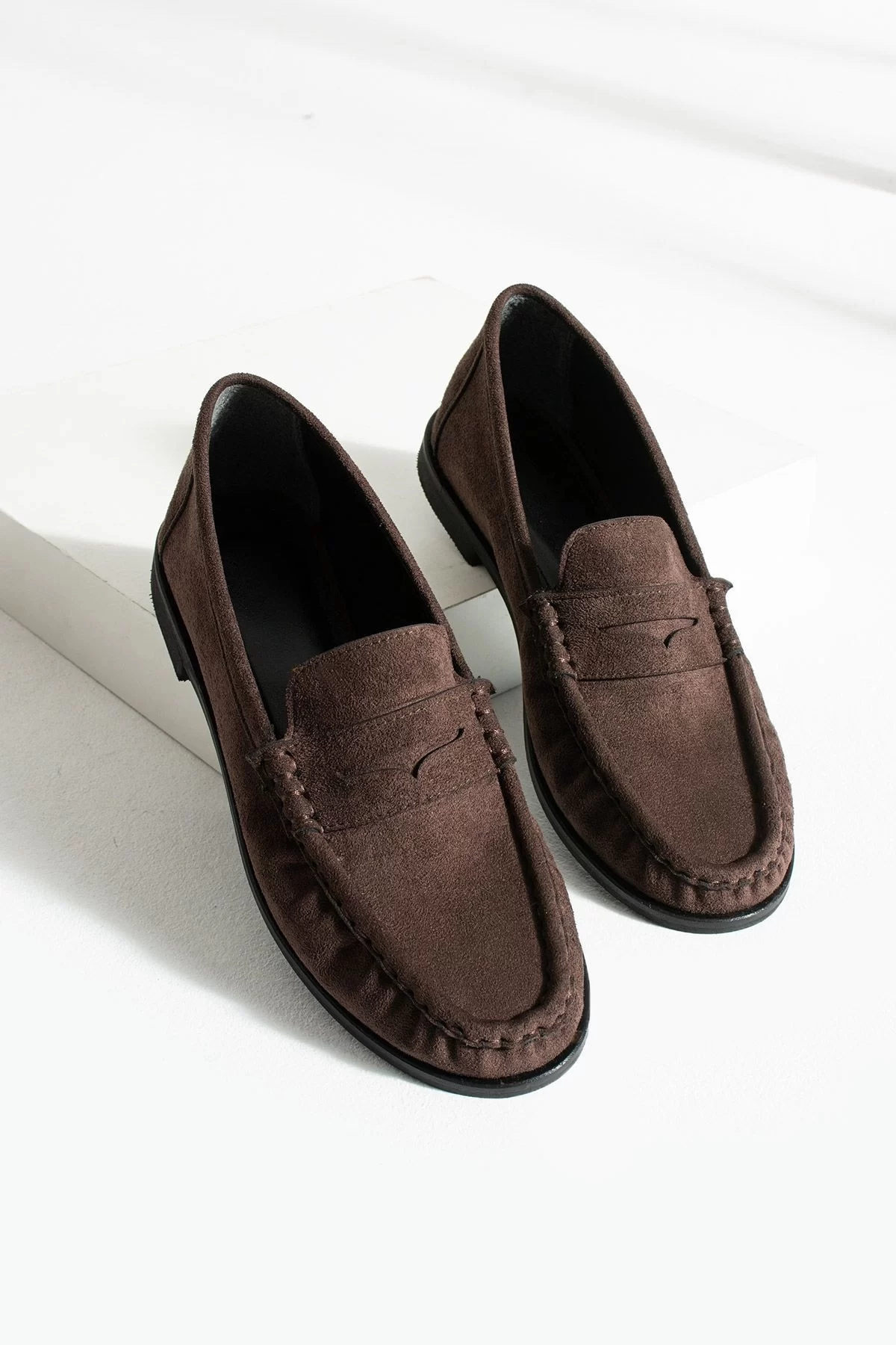 Casual Chic Kahve Kadın Bağcıksız Babet Ayakkabı