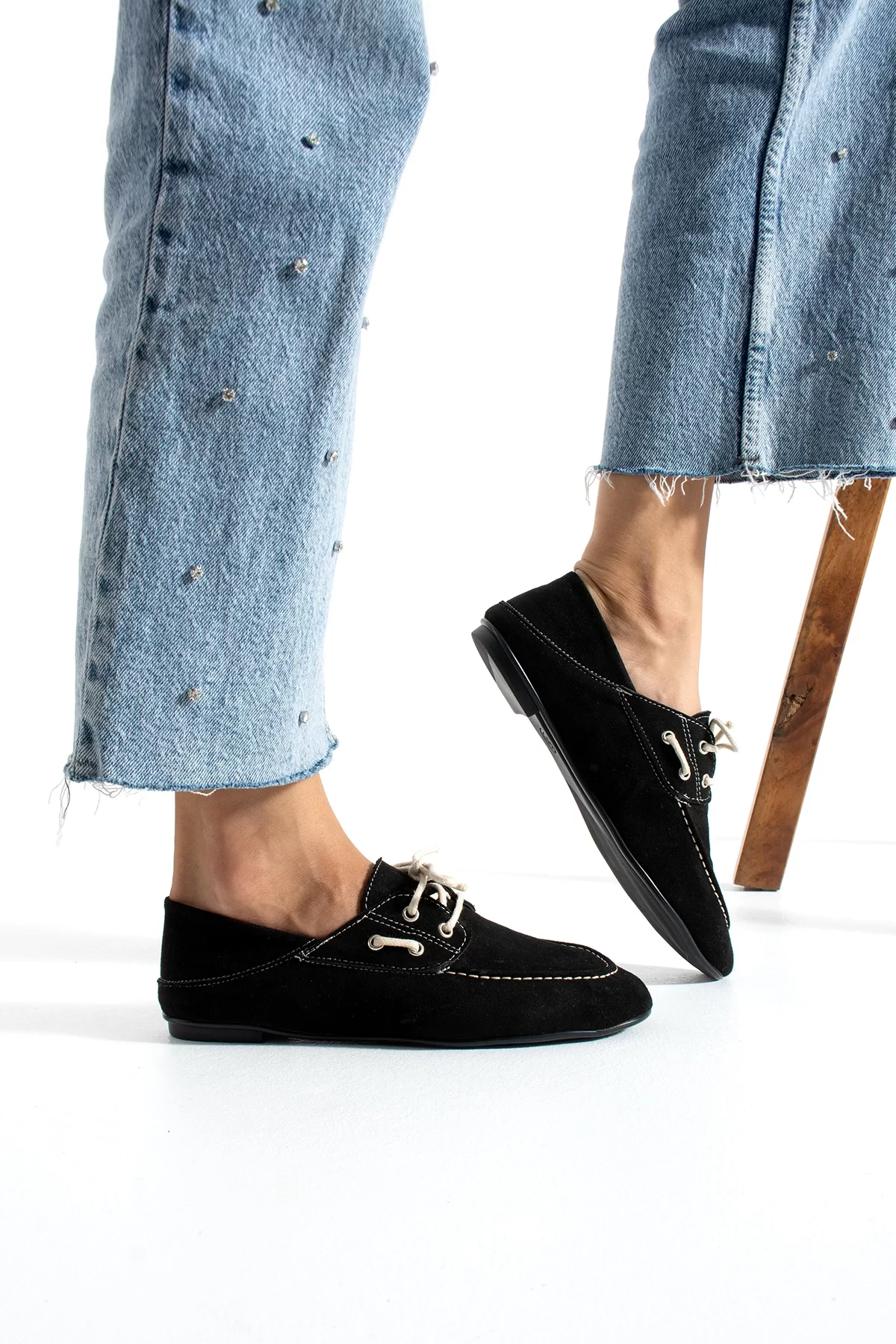 Casual Chic Siyah Kadın Düz Taban Babet Ayakkabı