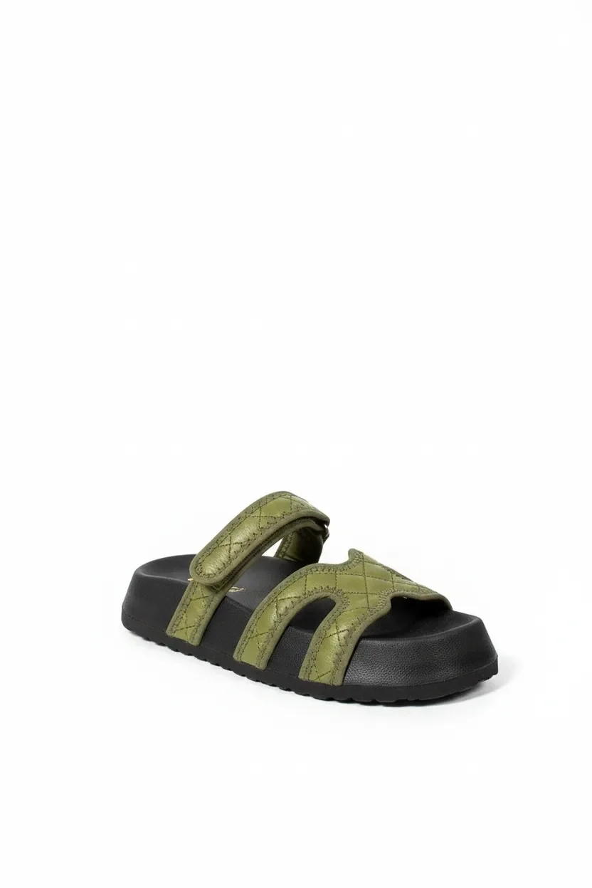 Kapitone Farmer Ev Dış Mekan Kadın Terlik – Haki