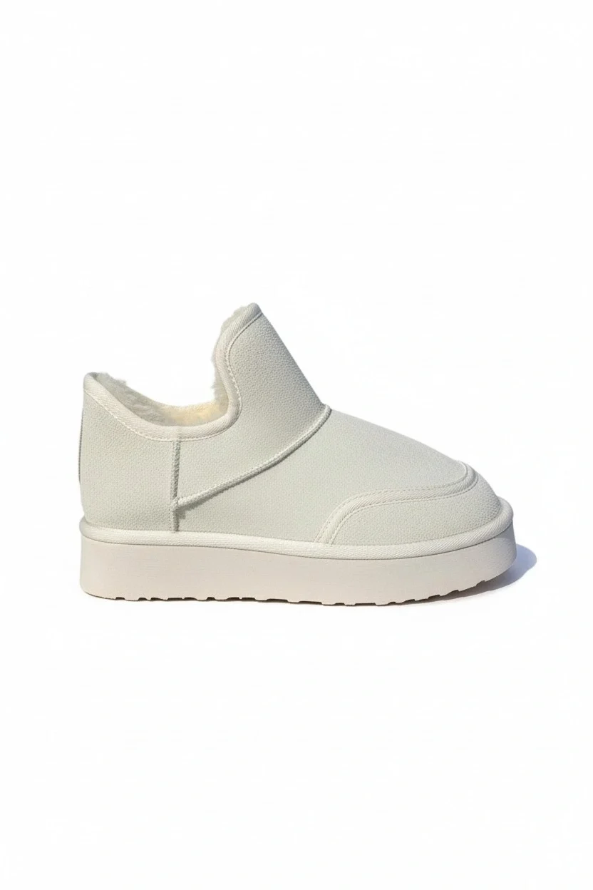 Lusso Kalın Taban Kışlık İçi Kürklü Kadın Bot - Bej