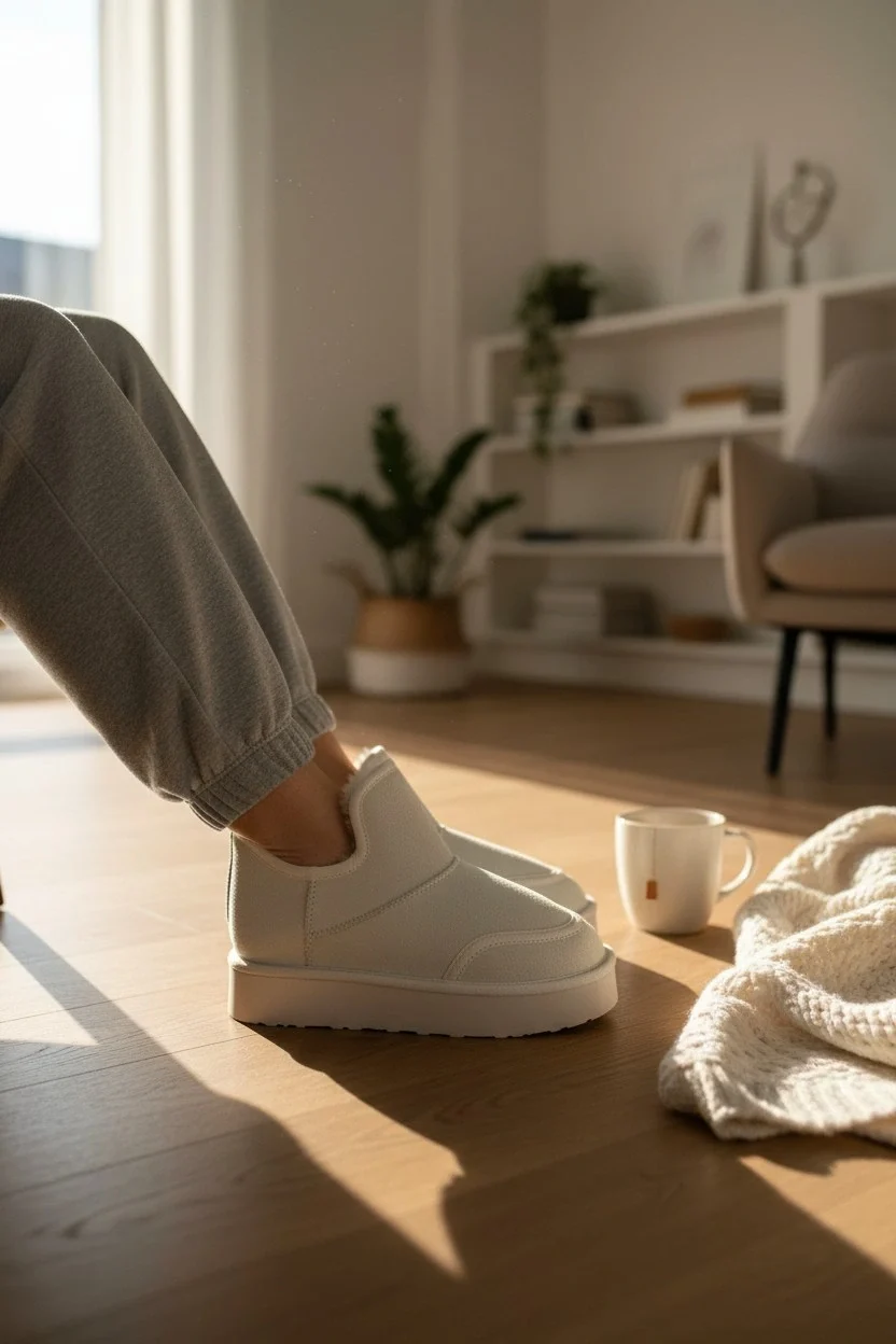 Lusso Kalın Taban Kışlık İçi Kürklü Kadın Bot - Bej