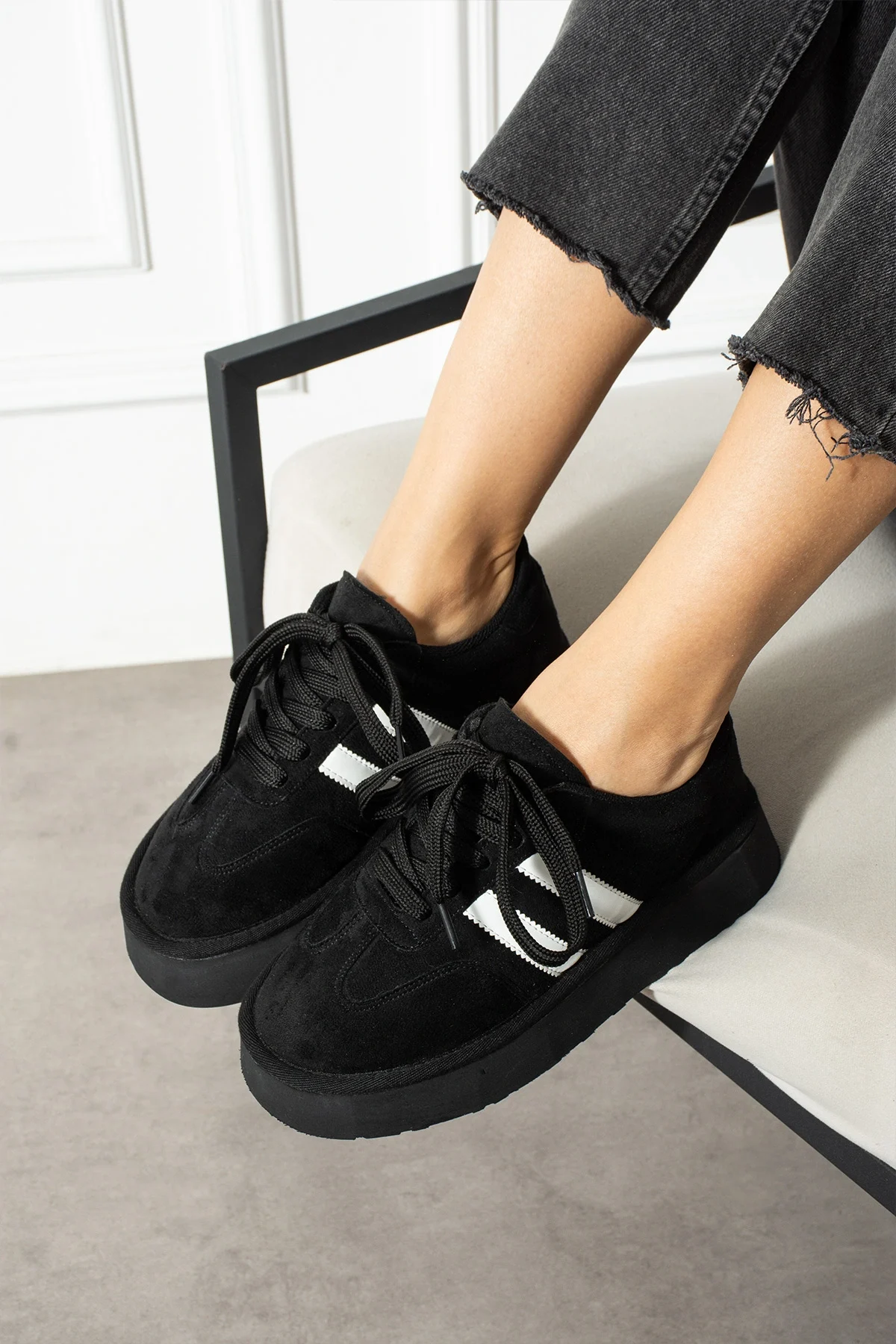 Monte Kadın Sneaker Premium Tasarım - Siyah