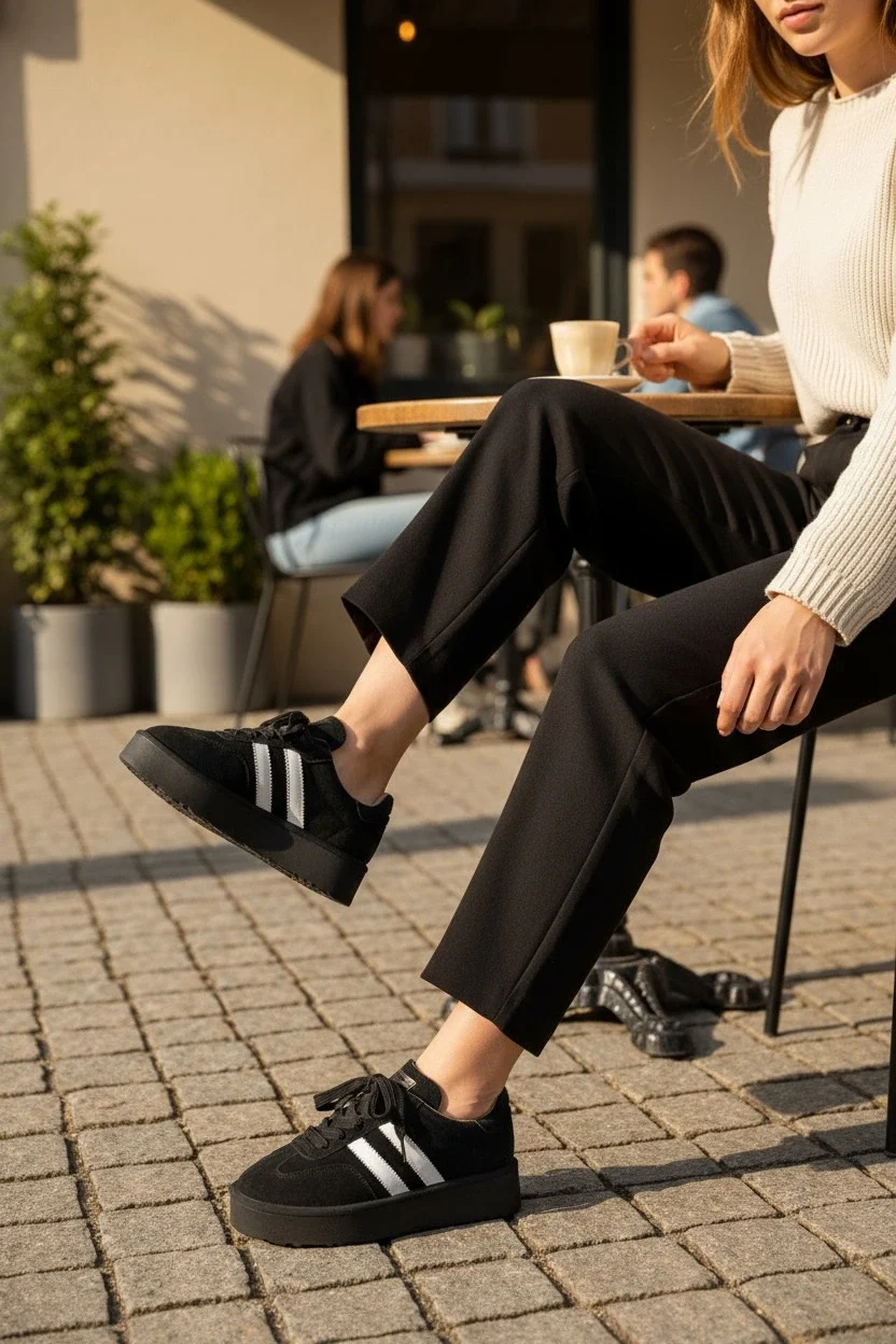 Monte Kadın Sneaker Hafif Premium Tasarım - Siyah