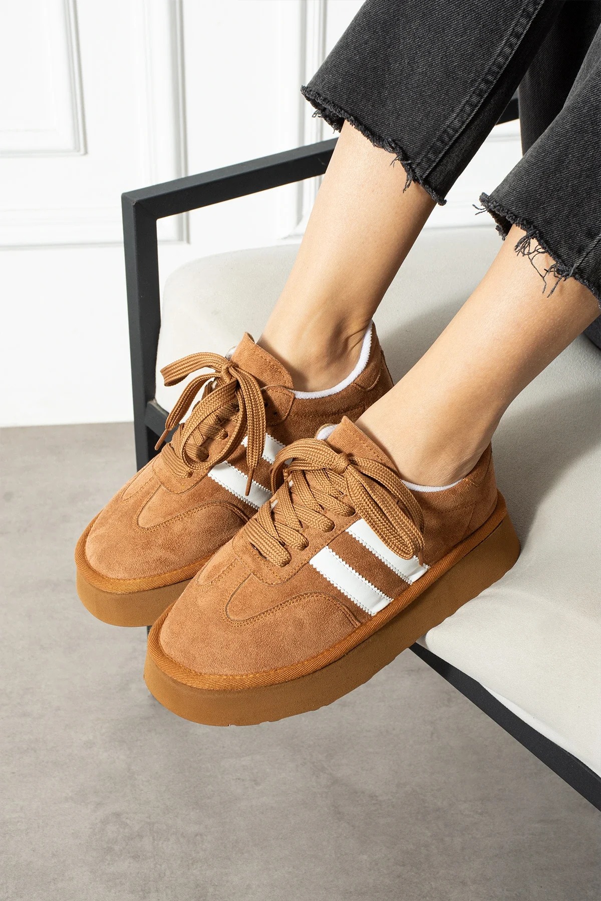 Monte Kadın Sneaker Premium Tasarım - Taba