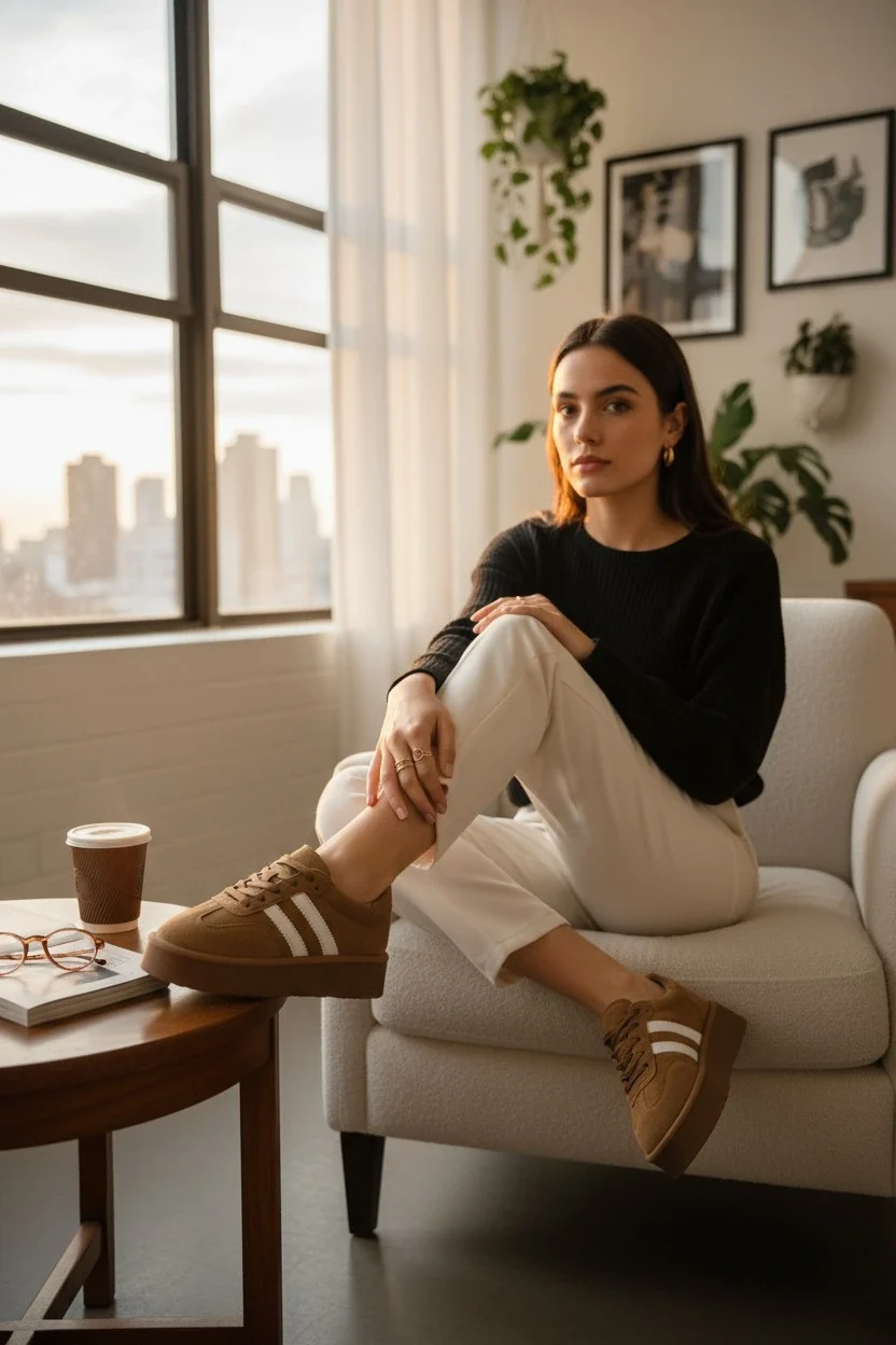 Monte Kadın Sneaker Hafif Premium Tasarım - Taba