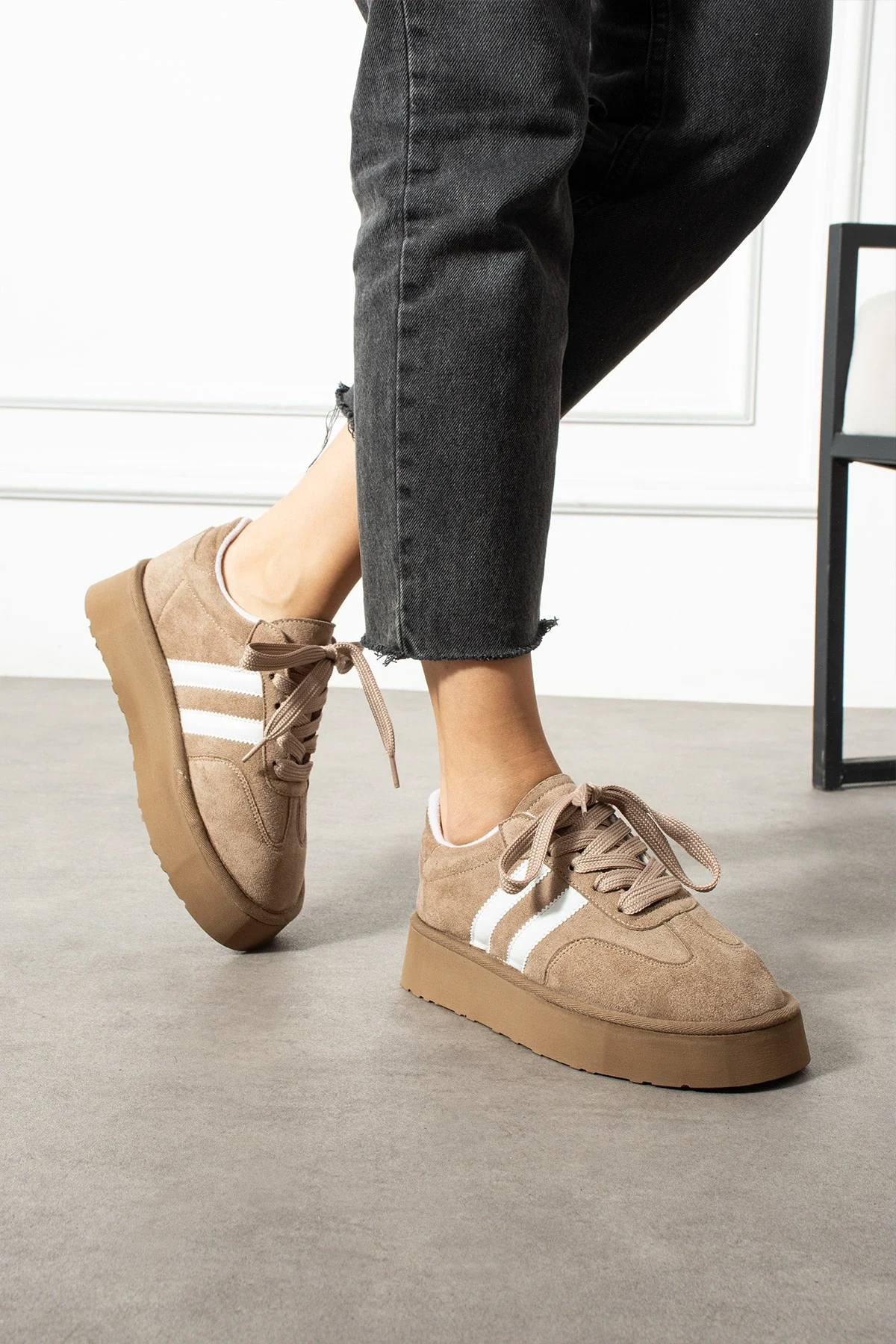 Monte Kadın Sneaker Premium Tasarım - Vizon