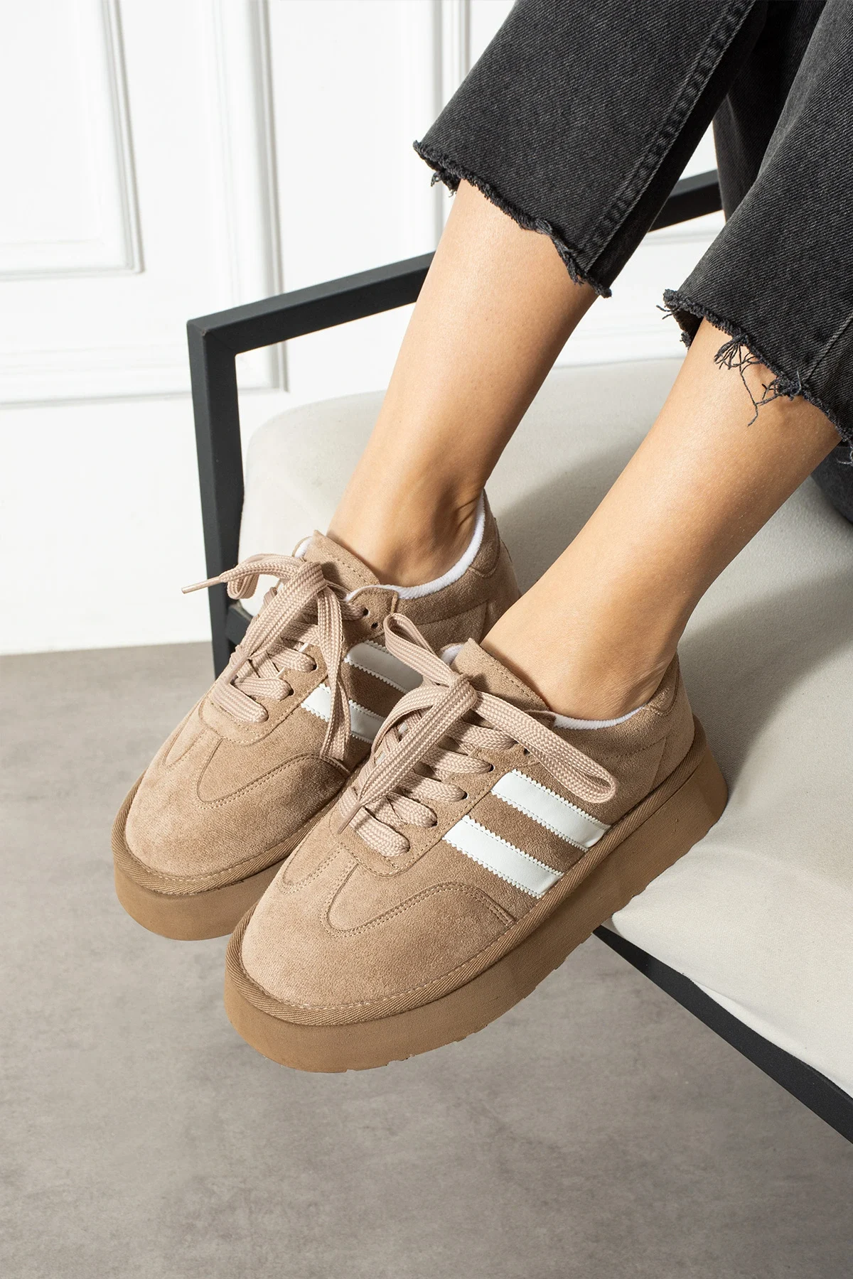 Monte Kadın Sneaker Premium Tasarım - Vizon