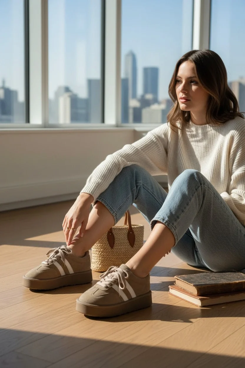 Monte Kadın Sneaker Hafif Premium Tasarım - Vizon