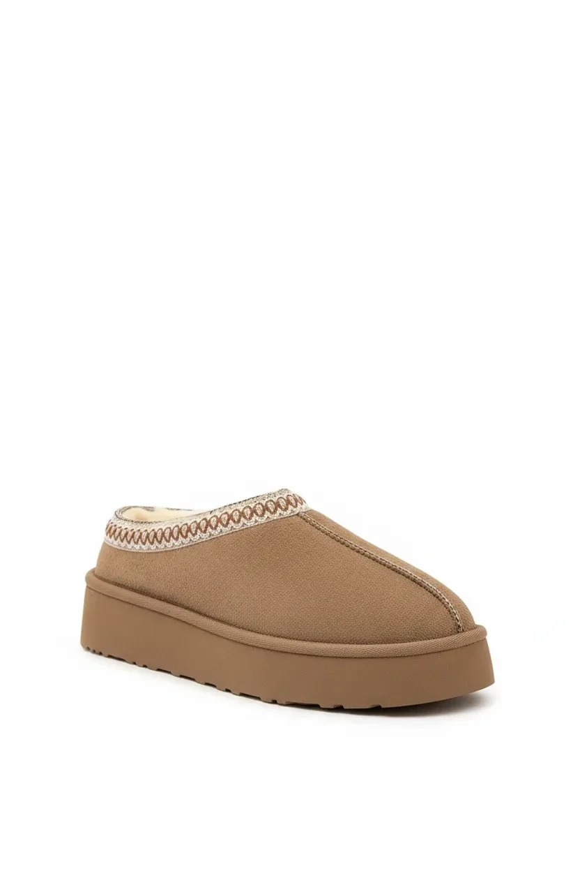 Tazzy Classic Süet Tüylü Kadın Bot - Vizon