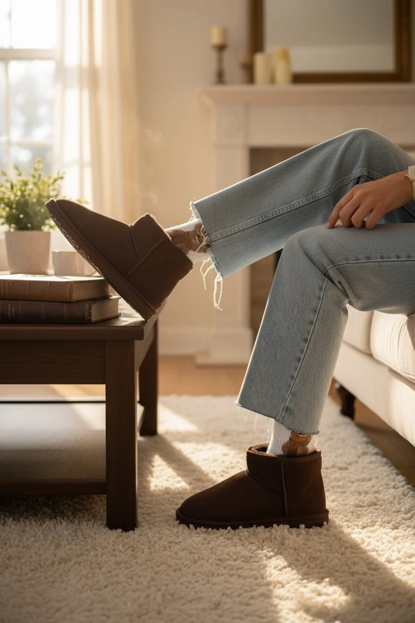 Ultra Mini Classic Süet Tüylü Kadın Bot - Kahve