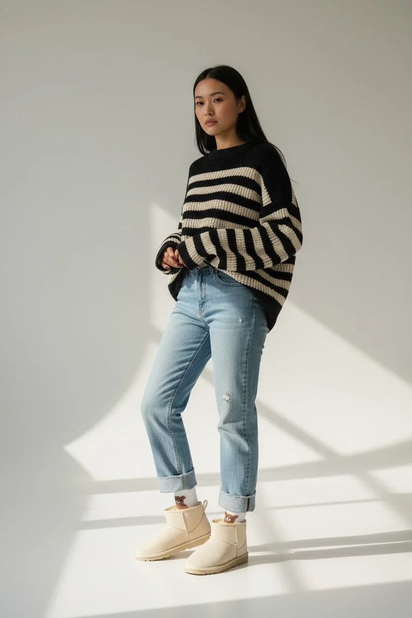 Ultra Mini Classic Süet Tüylü Kadın Bot - Krem