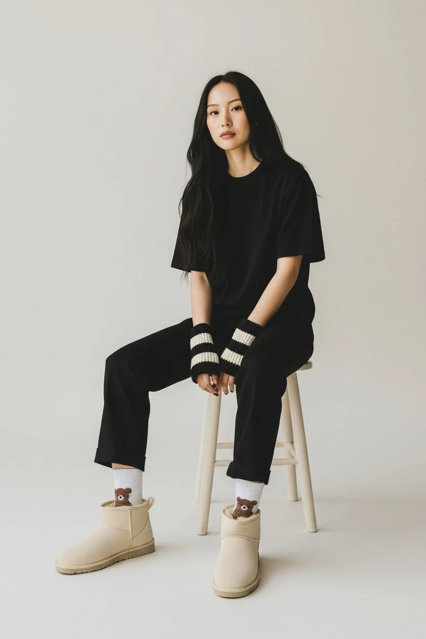 Ultra Mini Classic Süet Tüylü Kadın Bot - Krem