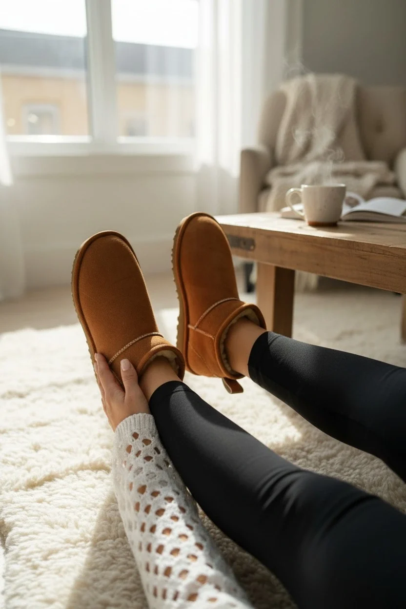 Ultra Mini Classic Süet Tüylü Kadın Bot - Taba