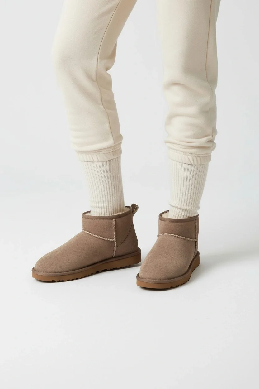 Ultra Mini Classic Süet Tüylü Kadın Bot - Vizon