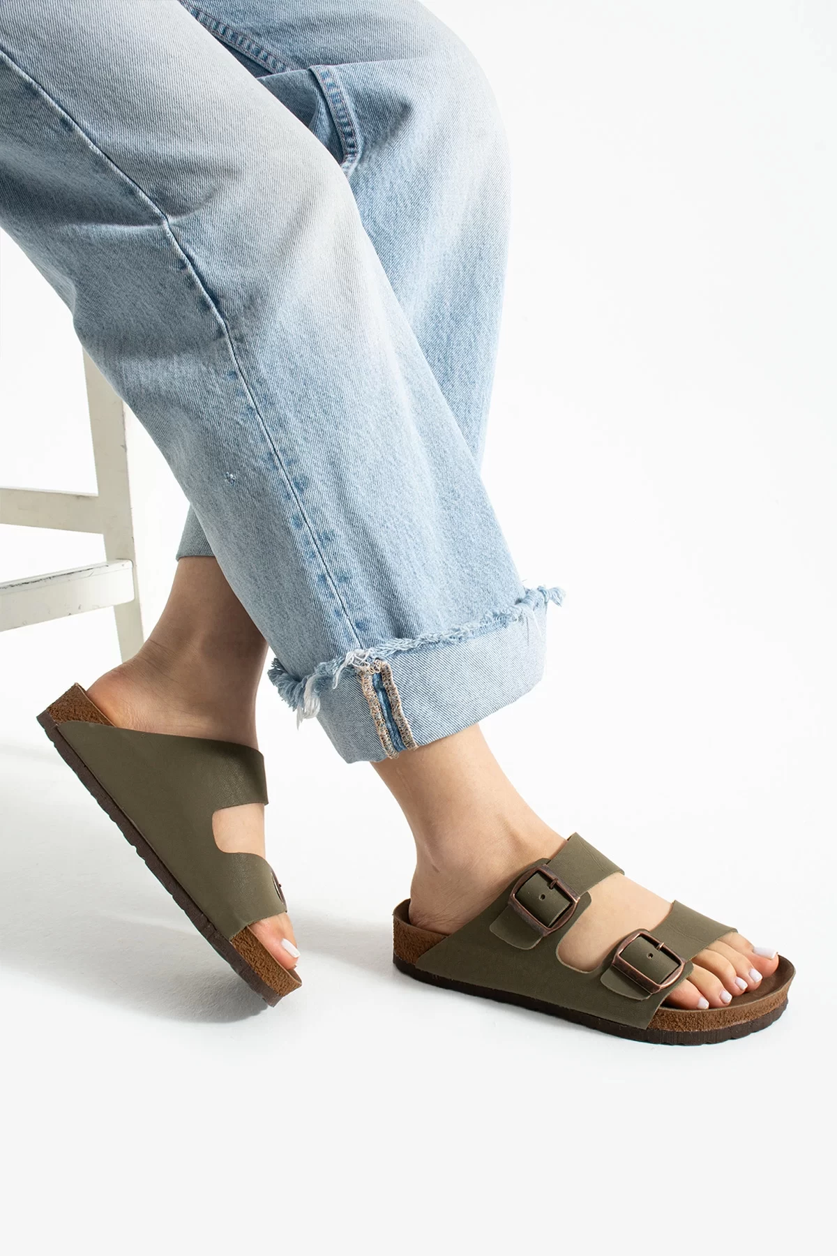 Fuga Comfort Unisex Tokalı Terlik Haki